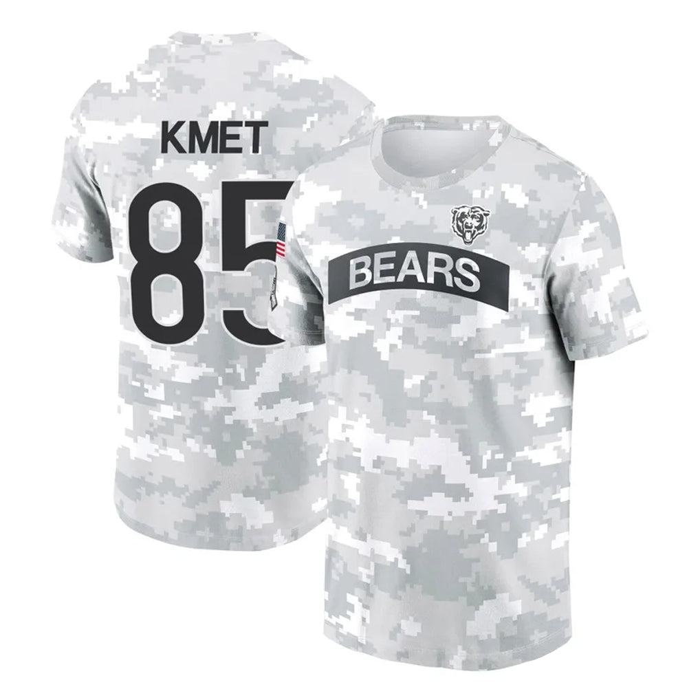 Choea C.Bears #85 Cole Kmet Player Arctic Camo Salute to Service Performance T-Shirt Limited Stitched Jerseys