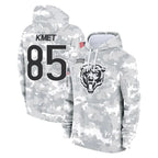 Choea C.Bears #85 Cole Kmet Player Arctic Camo Salute to Service Pullover Hoodies Limited Stitched Jerseys