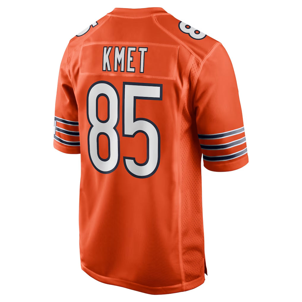 Choea C.Bears #85 Cole Kmet Player Orange Home Game Stitched Jerseys