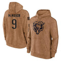 Choea C.Bears #9 Jim McMahon Player Brown Salute to Service Pullover Hoodies Limited Stitched Jerseys