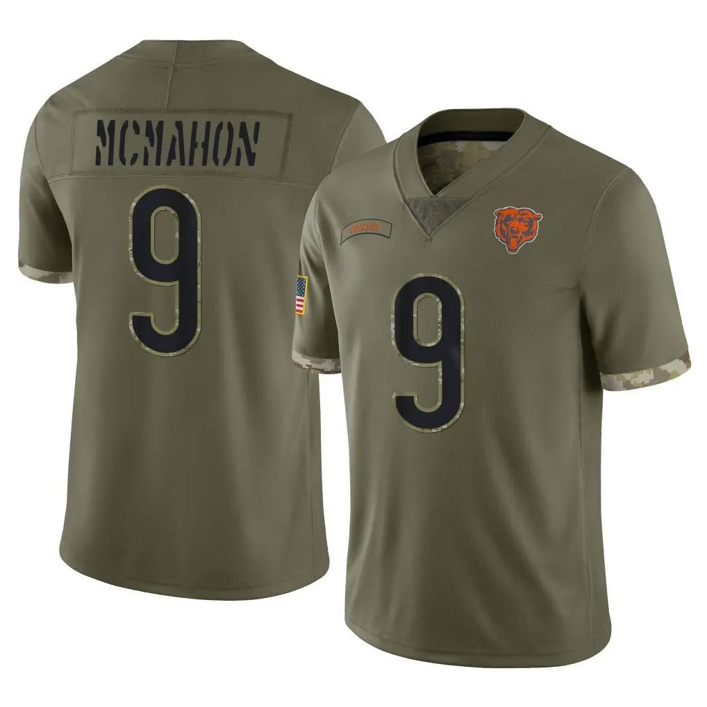 Choea C.Bears #9 Jim McMahon Player Olive Salute to Service Limited Game Stitched Jerseys