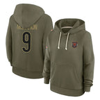 Choea C.Bears #9 Jim McMahon Player Olive Salute to Service Pullover Hoodies Limited Stitched Jerseys