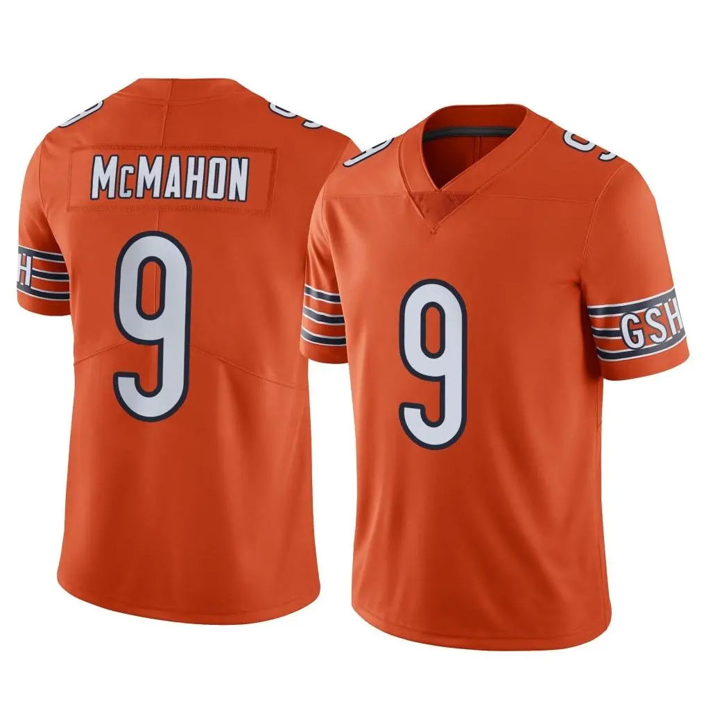 Choea C.Bears #9 Jim McMahon Player Orange Alternate Vapor Limited Home Game Stitched Jerseys