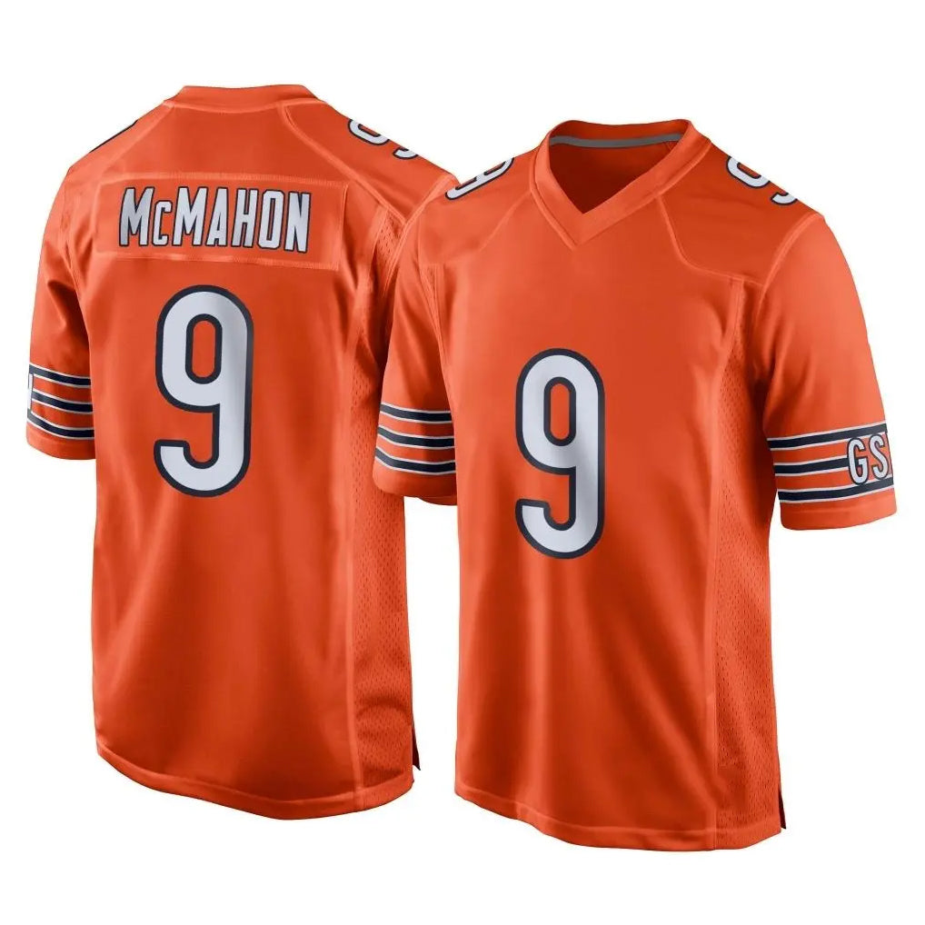 Choea C.Bears #9 Jim McMahon Player Orange Home Game Stitched Jerseys