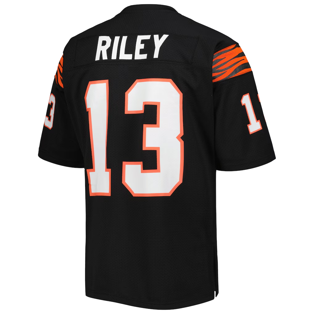 Choea C.Bengals 1981 #13 Ken Riley Mitchell & Ness Black Authentic Throwback Retired Player Jersey