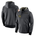 Choea C.Bengals Anthracite Salute to Service Player Performance Hoodie Blank Player Stitched Jerseys