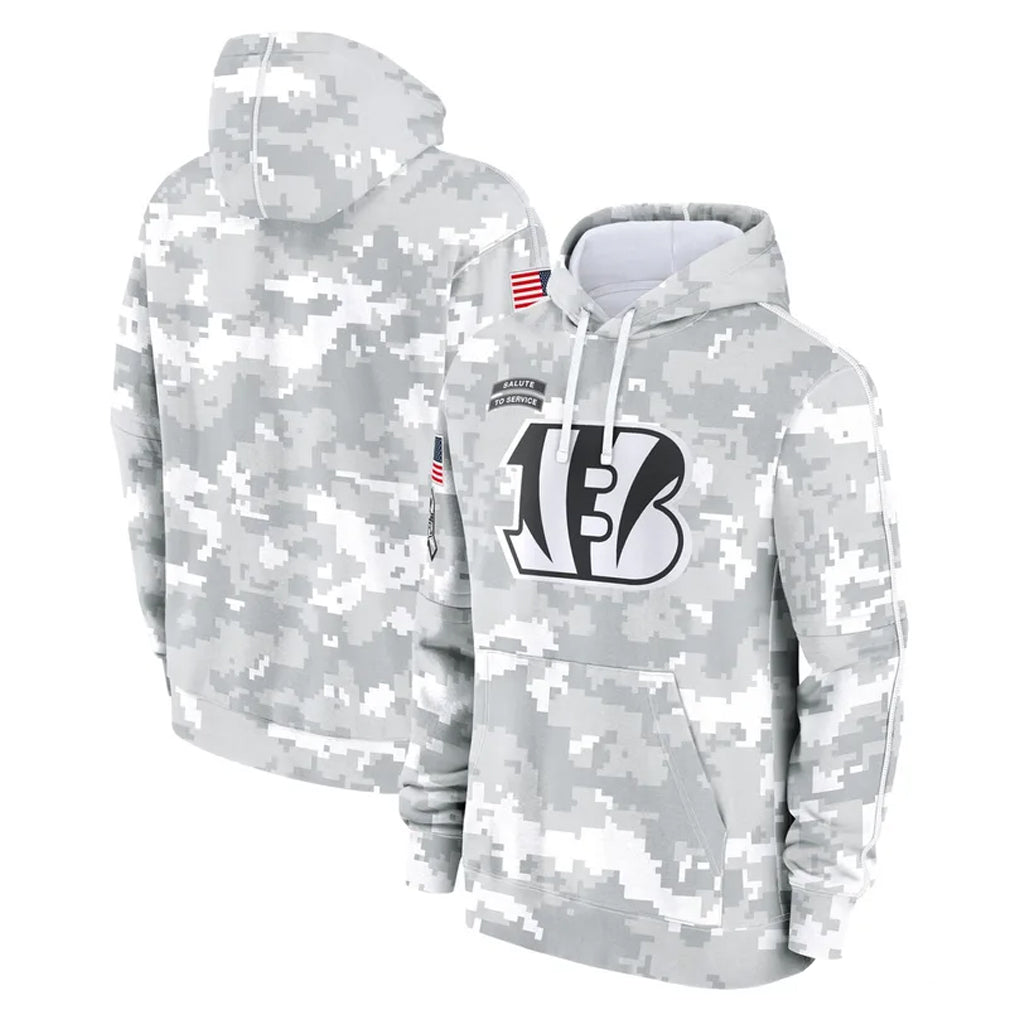 Choea C.Bengals Arctic Camo Salute to Service Pullover Hoodie Limited Blank Player Stitched Jerseys