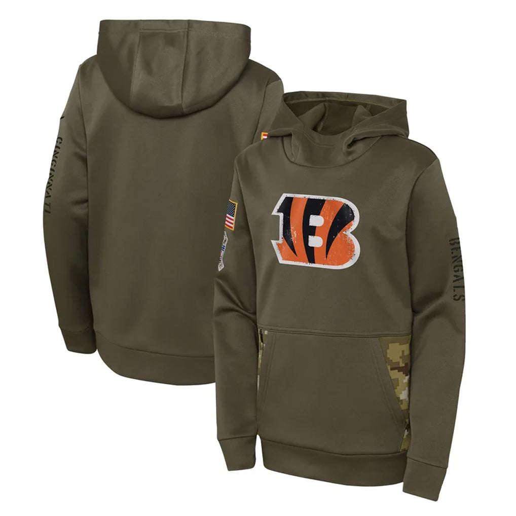 Choea C.Bengals Olive Salute to Service Performance Pullover Hoodie Blank Player Stitched Jerseys