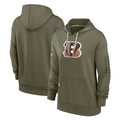 Choea C.Bengals Olive Salute to Service Performance Pullover Hoodie Limited Blank Player Stitched Jerseys
