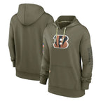 Choea C.Bengals Olive Salute to Service Performance Pullover Hoodie Limited Blank Player Stitched Jerseys