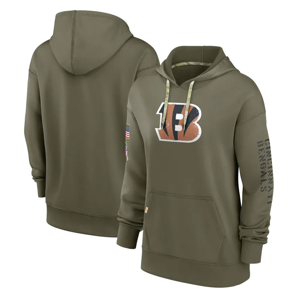 Choea C.Bengals Olive Salute to Service Performance Pullover Hoodie Limited Blank Player Stitched Jerseys