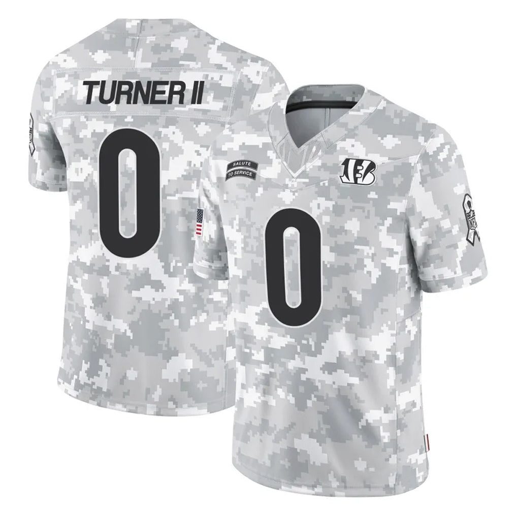 Choea C.Bengals #0 DJ Turner II Player Arctic Camo Salute to Service Limited Stitched Jerseys