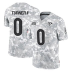 Choea C.Bengals #0 DJ Turner II Player Arctic Camo Salute to Service Limited Stitched Jerseys