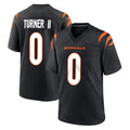 Choea C.Bengals #0 DJ Turner II Player Black Home Game Stitched Jerseys