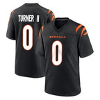 Choea C.Bengals #0 DJ Turner II Player Black Home Game Stitched Jerseys