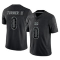 Choea C.Bengals #0 DJ Turner II Player Black Reflective Limited Game Stitched Jerseys