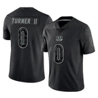 Choea C.Bengals #0 DJ Turner II Player Black Reflective Limited Game Stitched Jerseys
