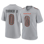 Choea C.Bengals #0 DJ Turner II Player Gray Atmosphere Fashion Game Stitched Jerseys
