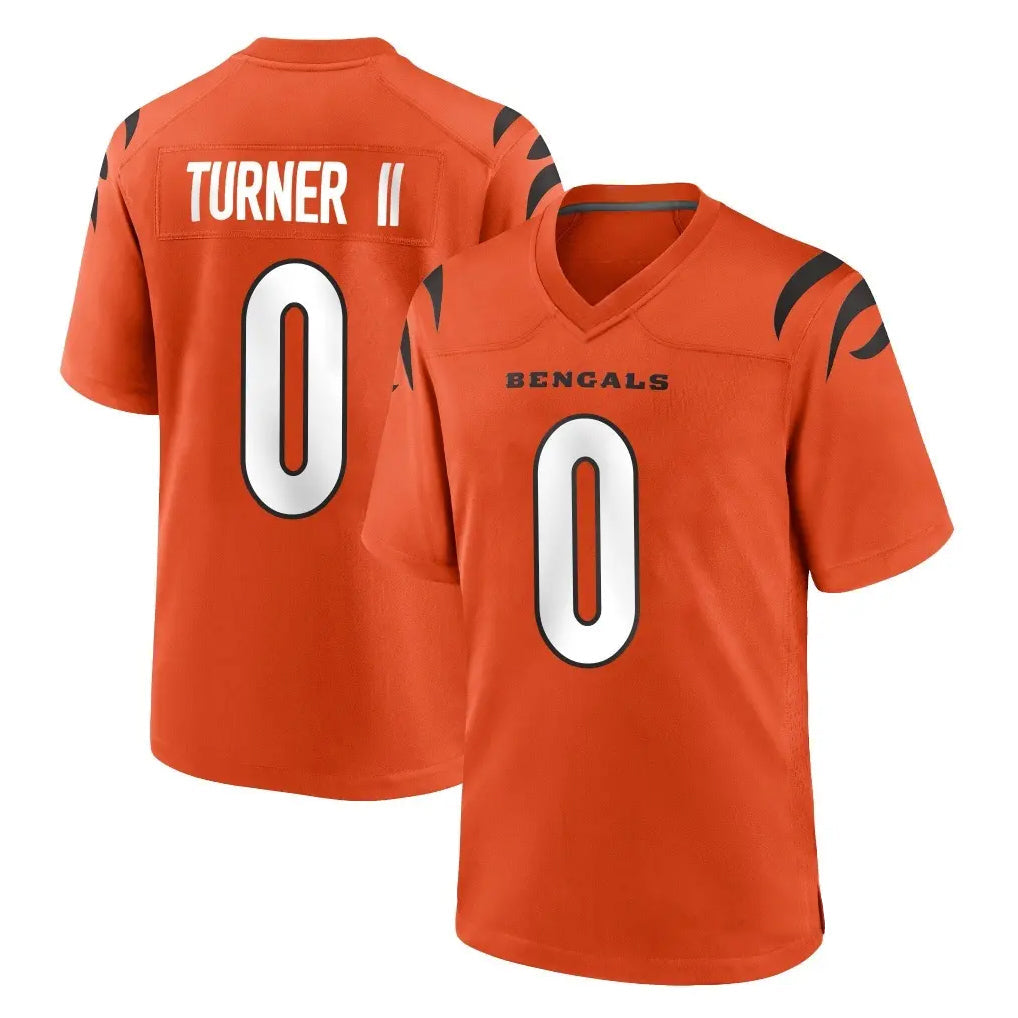 Choea C.Bengals #0 DJ Turner II Player Orange Home Game Stitched Jerseys