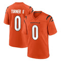 Choea C.Bengals #0 DJ Turner II Player Orange Home Game Stitched Jerseys