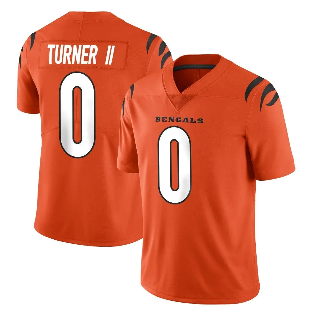 Choea C.Bengals #0 DJ Turner II Player Orange Vapor Untouchable Limited Home Game Stitched Jerseys