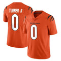 Choea C.Bengals #0 DJ Turner II Player Orange Vapor Untouchable Limited Home Game Stitched Jerseys