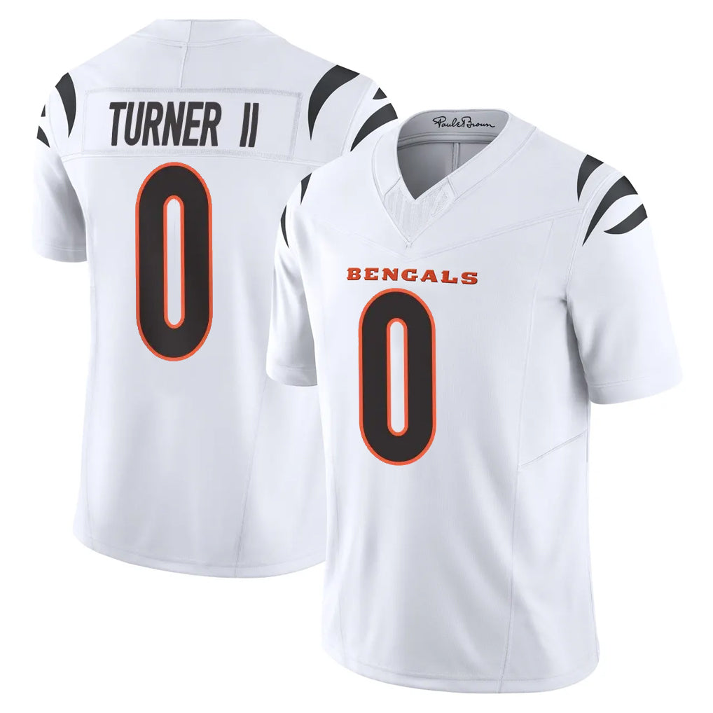 Choea C.Bengals #0 DJ Turner II Player White Vapor F.U.S.E. Limited Home Game Stitched Jerseys