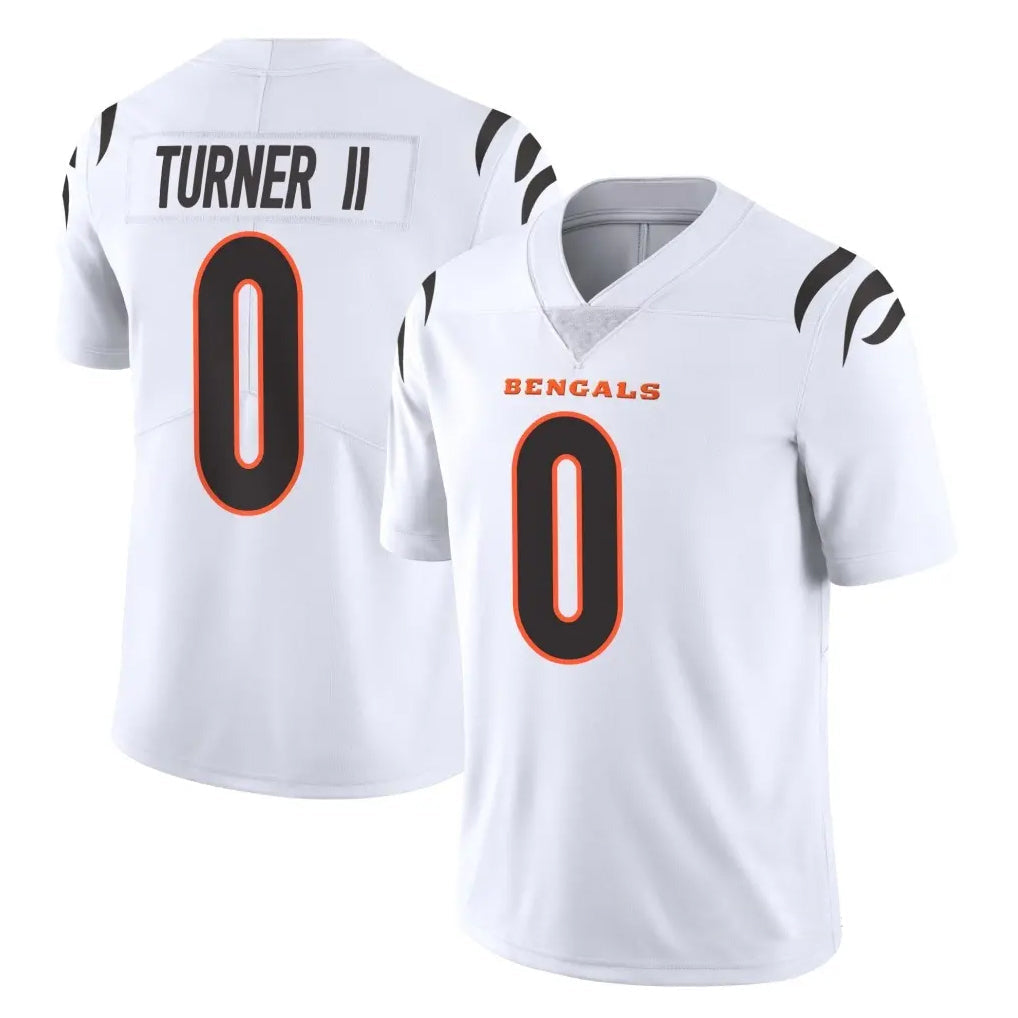 Choea C.Bengals #0 DJ Turner II Player White Vapor Untouchable Limited Home Game Stitched Jerseys