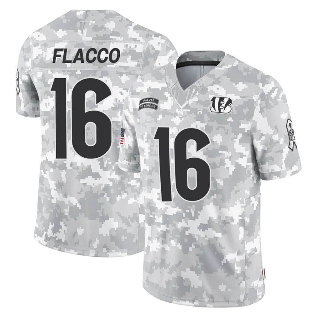 Choea C.Bengals #16 Joe Flacco Player Arctic Camo Salute to Service Limited Stitched Jerseys