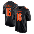 Choea C.Bengals #16 Joe Flacco Player Black Fashion Game Stitched Jerseys