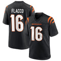 Choea C.Bengals #16 Joe Flacco Player Black Home Game Stitched Jerseys