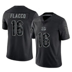 Choea C.Bengals #16 Joe Flacco Player Black Reflective Limited Game Stitched Jerseys