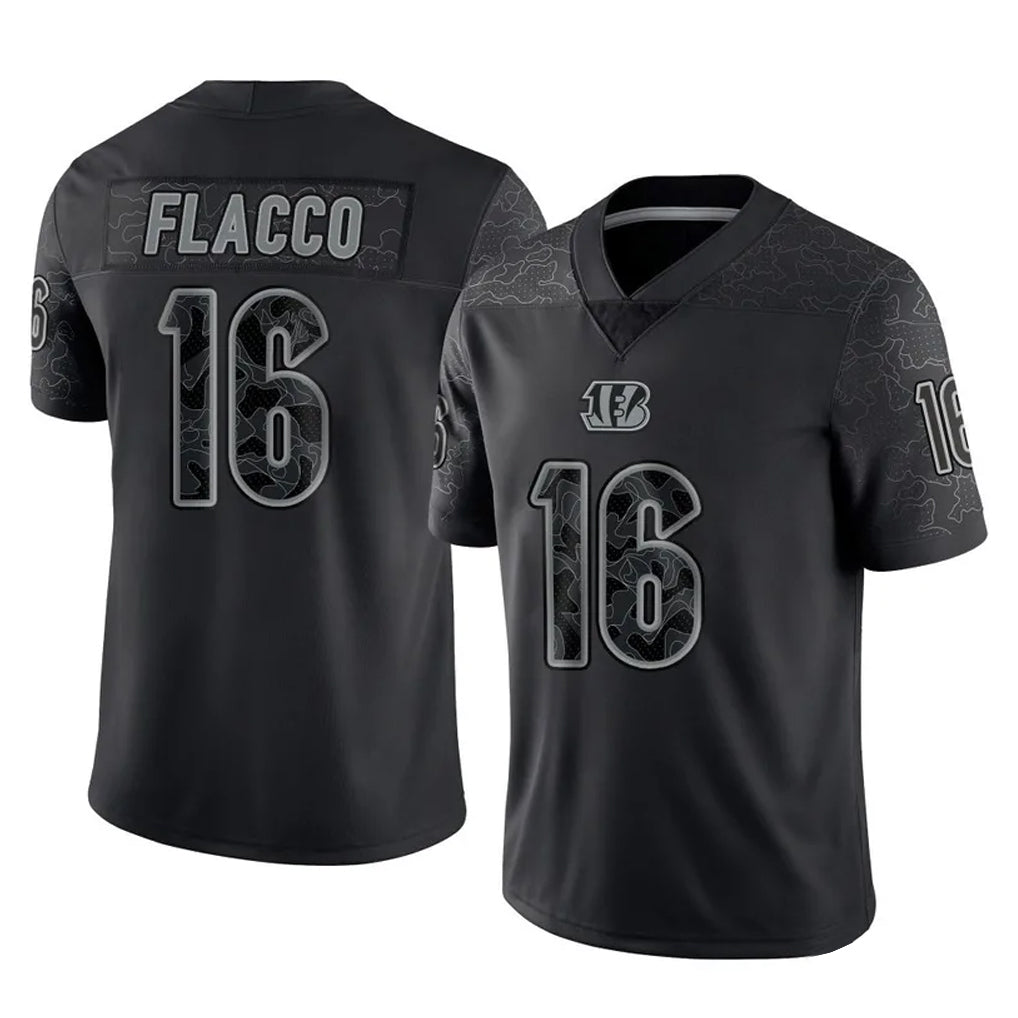 Choea C.Bengals #16 Joe Flacco Player Black Reflective Limited Game Stitched Jerseys