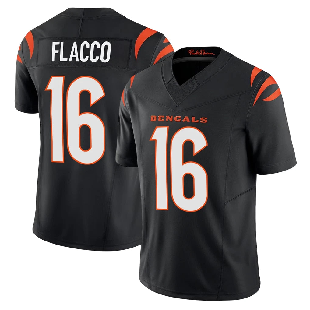 Choea C.Bengals #16 Joe Flacco Player Black Vapor F.U.S.E. Limited Home Game Stitched Jerseys