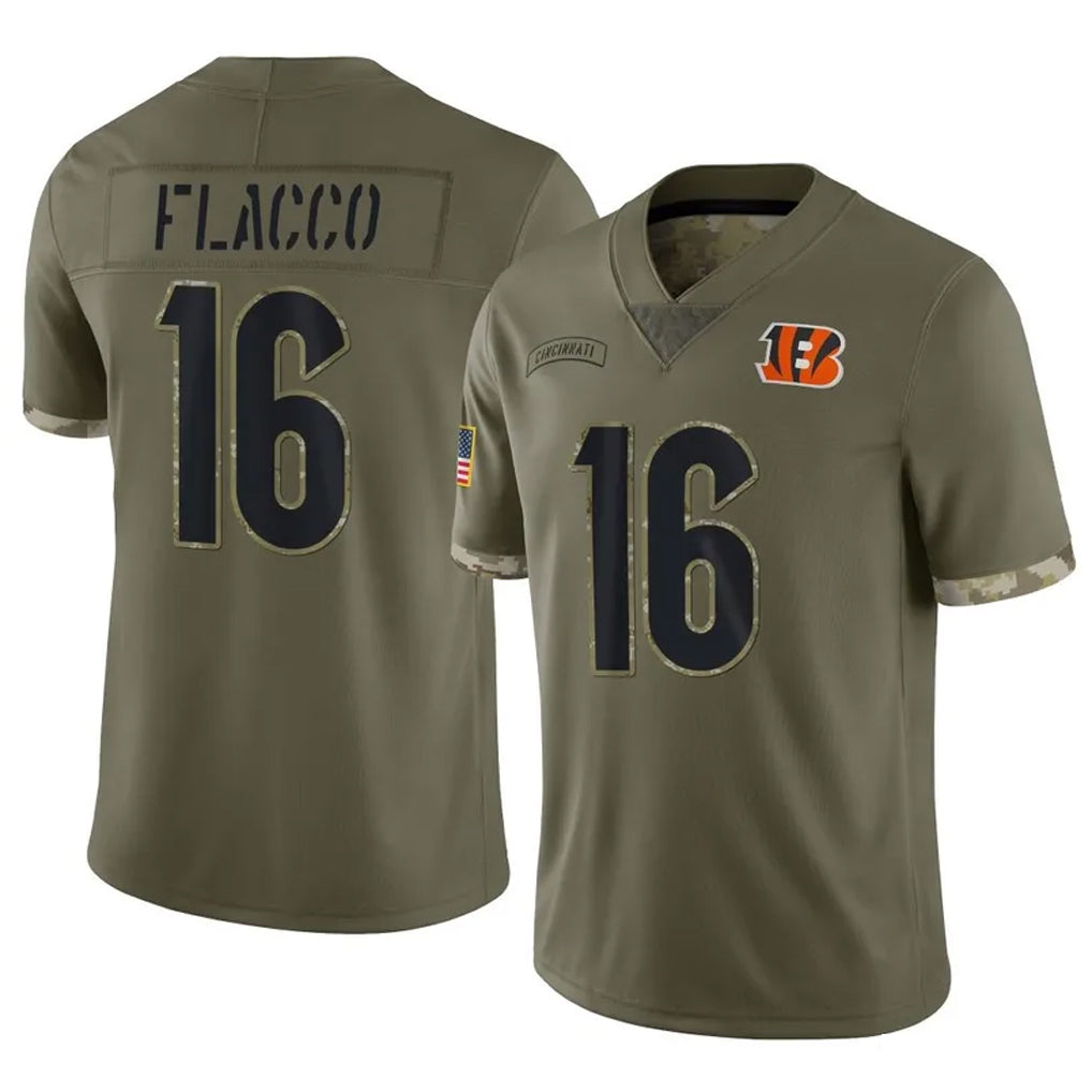 Choea C.Bengals #16 Joe Flacco Player Olive Salute to Service Limited Game Stitched Jerseys