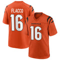 Choea C.Bengals #16 Joe Flacco Player Orange Home Game Stitched Jerseys