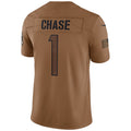 Choea C.Bengals #1 Ja'Marr Chase Player BROWN Salute To Service Limited Stitched Jerseys