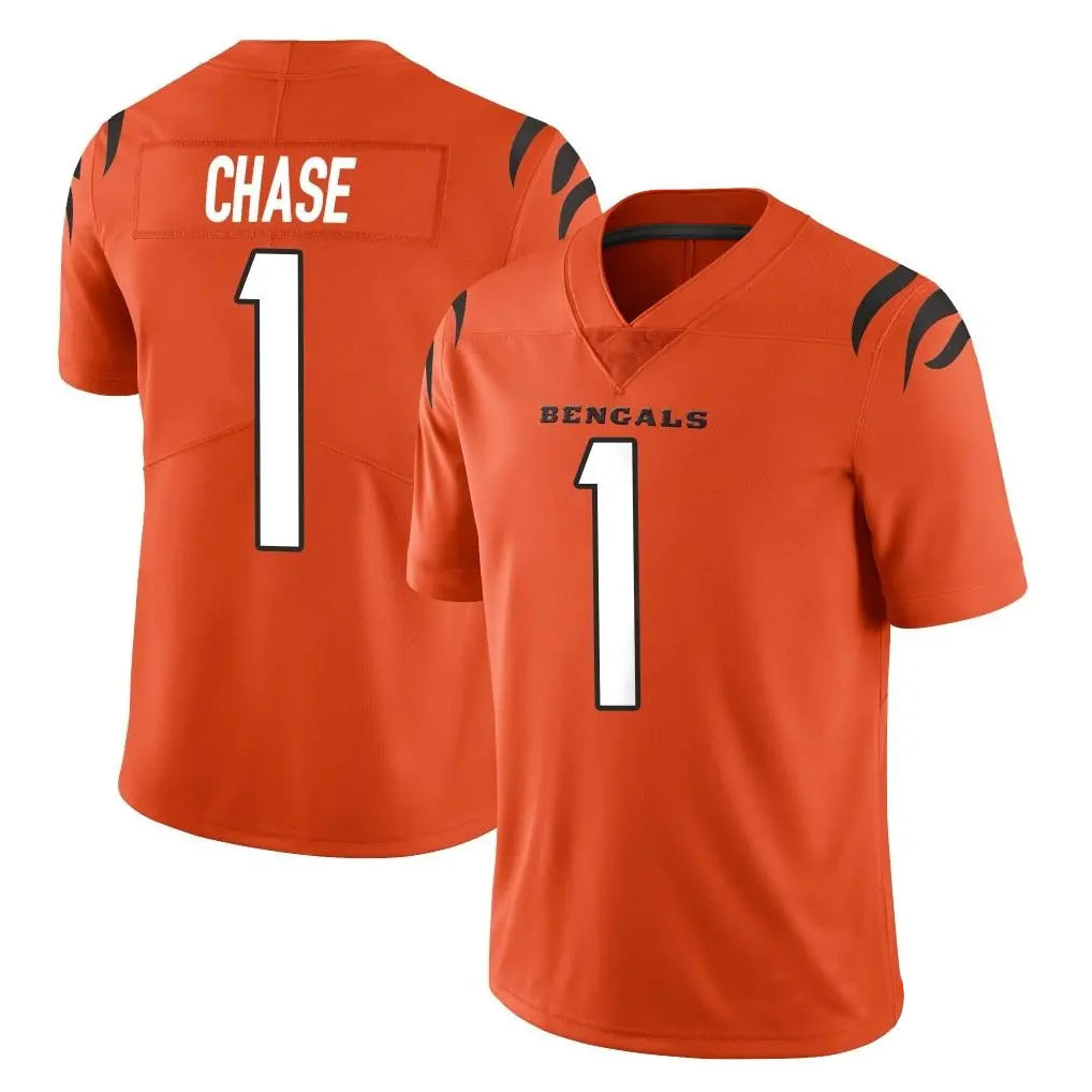 Choea C.Bengals #1 Ja'Marr Chase Player Orange Vapor Untouchable Limited Home Game Stitched Jerseys