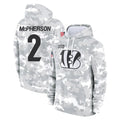 Choea C.Bengals #2 Evan McPherson Player Arctic Camo Salute to Service Pullover Hoodie Limited Stitched Jerseys