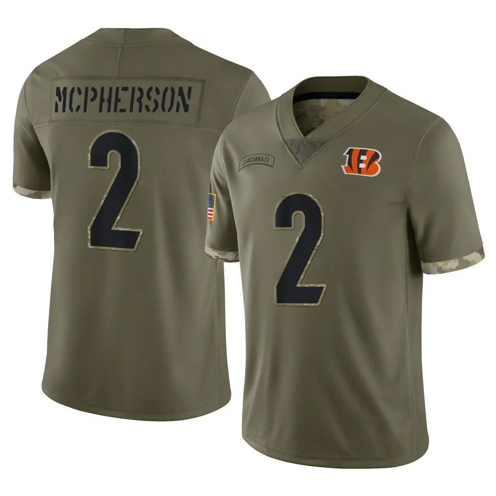 Choea C.Bengals #2 Evan McPherson Player Olive Salute to Service Limited Game Stitched Jerseys