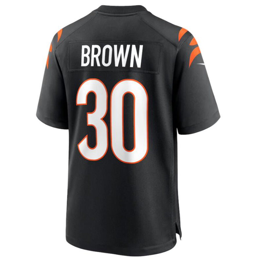 Choea C.Bengals #30 Chase Brown Black Team Game Jersey American Stitched Jersey