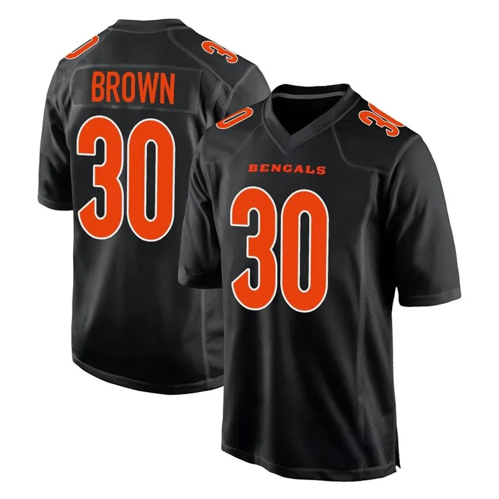 Choea C.Bengals #30 Chase Brown Player Black Fashion Game Stitched Jerseys