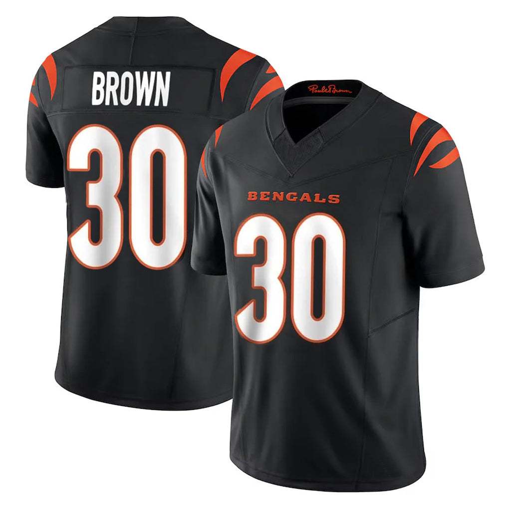 Choea C.Bengals #30 Chase Brown Player Black Vapor F.U.S.E. Limited Home Game Stitched Jerseys