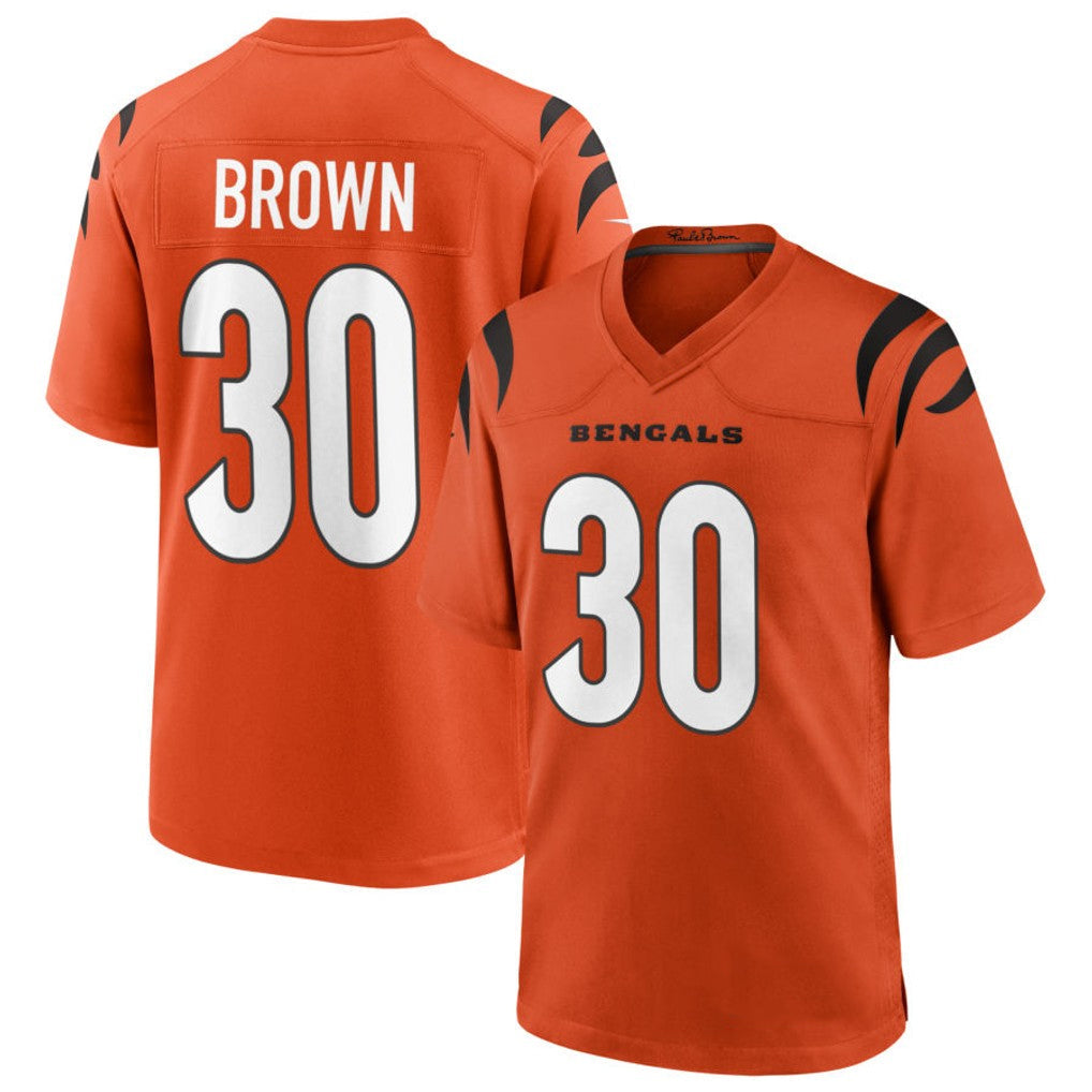 Choea C.Bengals #30 Chase Brown Player Oramge Home Game Stitched Jerseys