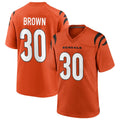 Choea C.Bengals #30 Chase Brown Player Oramge Home Game Stitched Jerseys