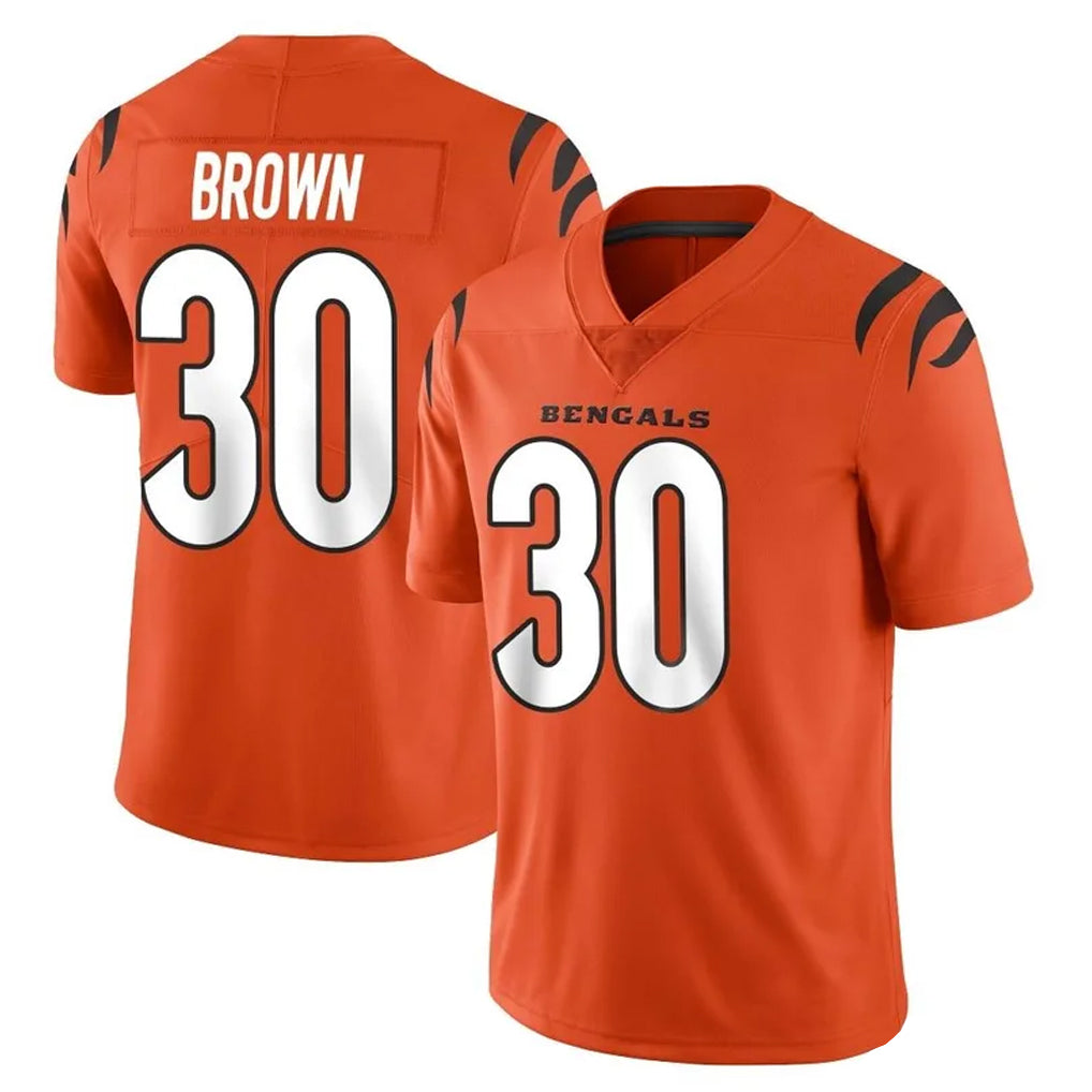 Choea C.Bengals #30 Chase Brown Player Orange Vapor Untouchable Limited Home Game Stitched Jerseys