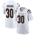 Choea C.Bengals #30 Chase Brown Player White Home Game Stitched Jerseys
