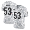 Choea C.Bengals #53 Boye Mafe Player Arctic Camo Salute to Service Limited Stitched Jerseys