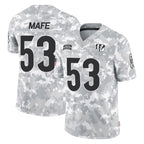 Choea C.Bengals #53 Boye Mafe Player Arctic Camo Salute to Service Limited Stitched Jerseys