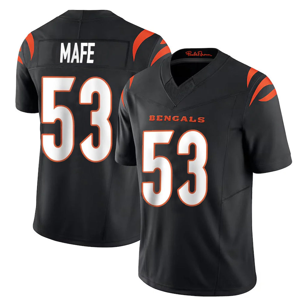 Choea C.Bengals #53 Boye Mafe Player Black Vapor F.U.S.E. Limited Home Game Stitched Jerseys